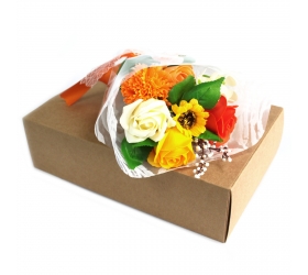 Mydlová kytica v krabici - oranžová