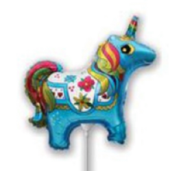 Balónik jednorožec modrý - 35cm
