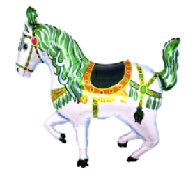 Balónik Kôň 4N zelený - 35cm