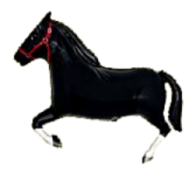 Balón Kôň čierny 71-91 cm héliový