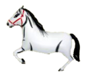 Balón Kôň biely 65 -100 cm héliový