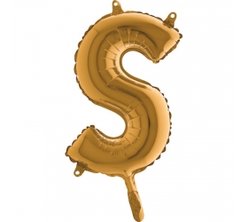 Balón písmeno S zlaté 35 cm