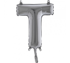 Balón písmeno T strieborné 35 cm
