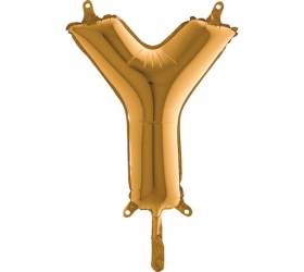 Balón písmeno Y zlaté 35 cm