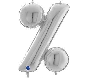 Balón symbol % strieborné 66 cm