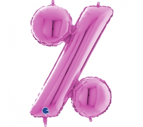 Balón symbol % ružové 66 cm