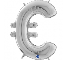 Balón Symbol € strieborné 66 cm
