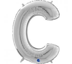 Balón písmeno C strieborné 66 cm