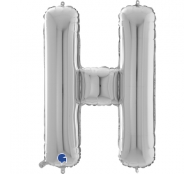 Balón písmeno H strieborné 66 cm
