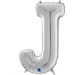 Balón písmeno J strieborné 66 cm