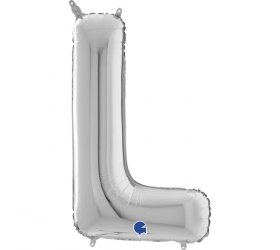 Balón písmeno L strieborné 66 cm