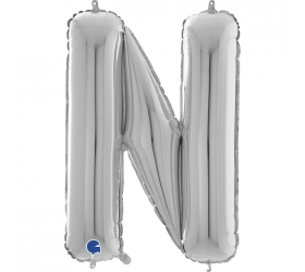 Balón písmeno N strieborné 66 cm