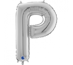 Balón písmeno P strieborné 66 cm