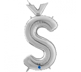 Balón písmeno Š strieborné 66 cm
