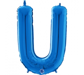 Balón písmeno U modré 66 cm
