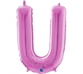 Balón písmeno U ružové 66 cm