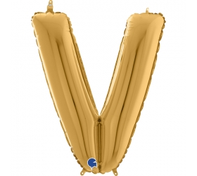Balón písmeno V zlaté 66 cm