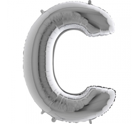 Balón písmeno C strieborné 100 cm