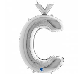 Balón písmeno Č strieborné 100 cm