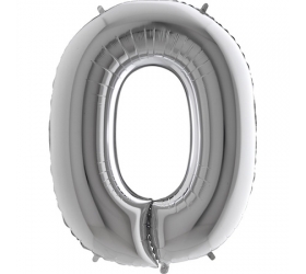 Balón písmeno O strieborné 100 cm