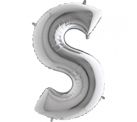 Balón písmeno S strieborné 100 cm