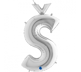 Balón písmeno Š strieborné 100 cm