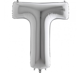Balón písmeno T strieborné 100 cm