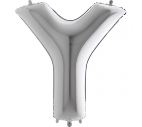Balón písmeno Y strieborné 100 cm