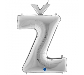 Balón písmeno Ž strieborné 100 cm