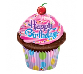 Q BDay Frosted Cupcake