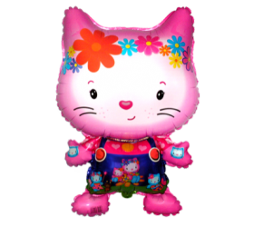 Balón Mačka s Kvetmi