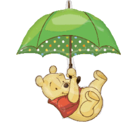 Balónik Pu s dáždnikom