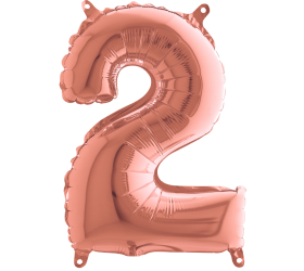 Balón číslo 2 rose gold 35 cm