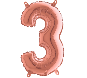 Balón číslo 3 rose gold 35 cm