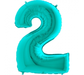 Balón číslo 2 tyrkys 66 cm