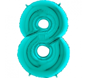 Balón číslo 8 tyrkys 66 cm