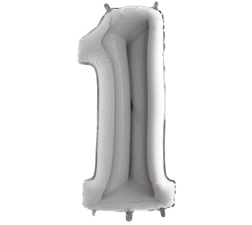 Balón číslo 1 strieborné 100 cm