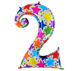 Balón číslo 2 hviezdy 100 cm