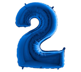 Balón číslo 2 modré 100 cm