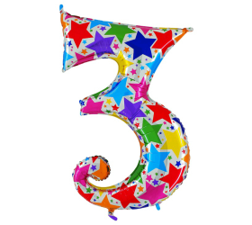 Balón číslo 3 hviezdy 100 cm