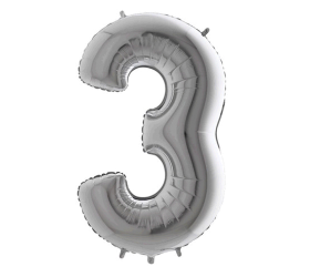 Balón číslo 3 strieborné 100 cm