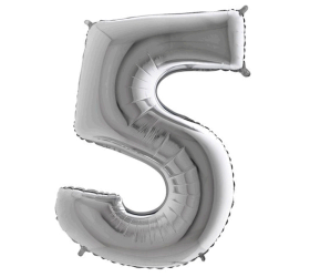 Balón číslo 5 strieborné 100 cm