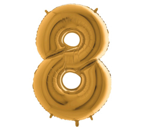 Balón číslo 8 zlaté 100 cm
