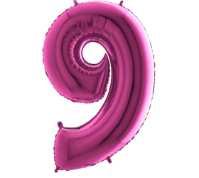 Balón číslo 9 ružové 100 cm