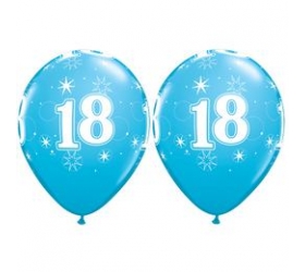 Balóny Sparkle s číslom 18 modré 25 ks