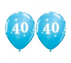 Balóny Sparkle s číslom 40 modré 25 ks