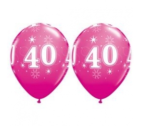 Balóny Sparkle s číslom 40 ružové 25 ks