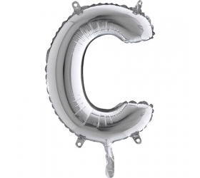 Balón písmeno C strieborné 35 cm