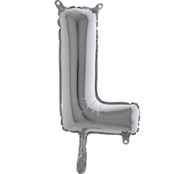 Balón písmeno L strieborné 35 cm