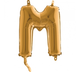 Balón písmeno M zlaté 35 cm